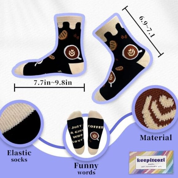Funny Socks Gift for Women Men Unique Mismatched Cotton Fits Shoe 6-10 - Picture 2 of 6